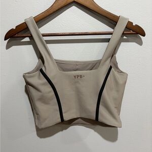 YPB Your Personal Best Curve Love Crop Top Beige Size S